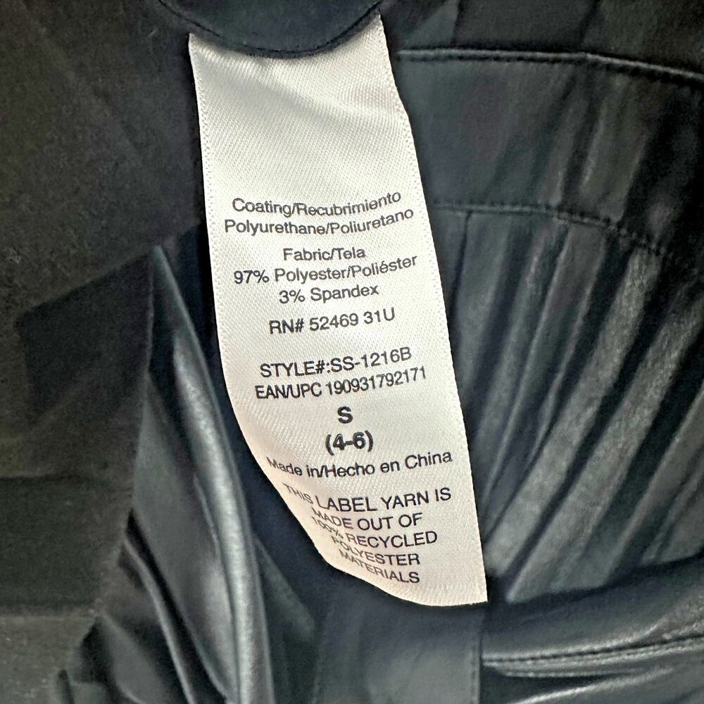 Nwt Scoop Womens Black Soft Faux Leather LS Pleated Midi Dress Size Small (4-6) - Picture 6 of 6